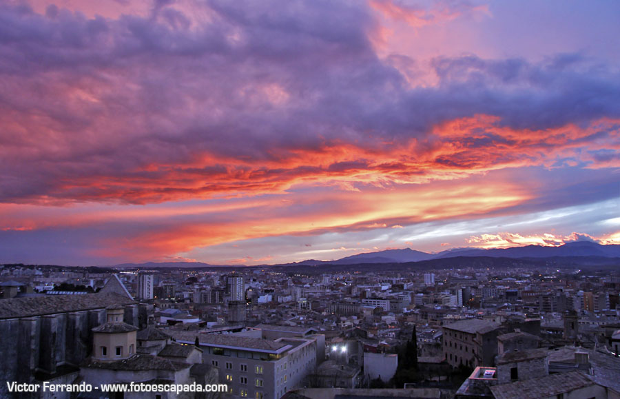 Puesta de sol en Girona